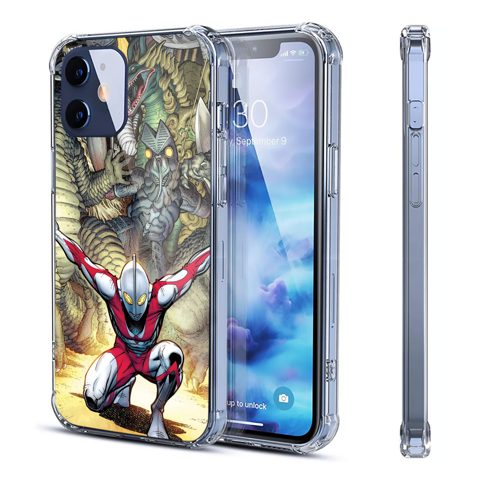 （画像用） ウルトラマン Ultraman 【iPhone 12シリーズ対応】透明スマホケース（クリアソフトケース）